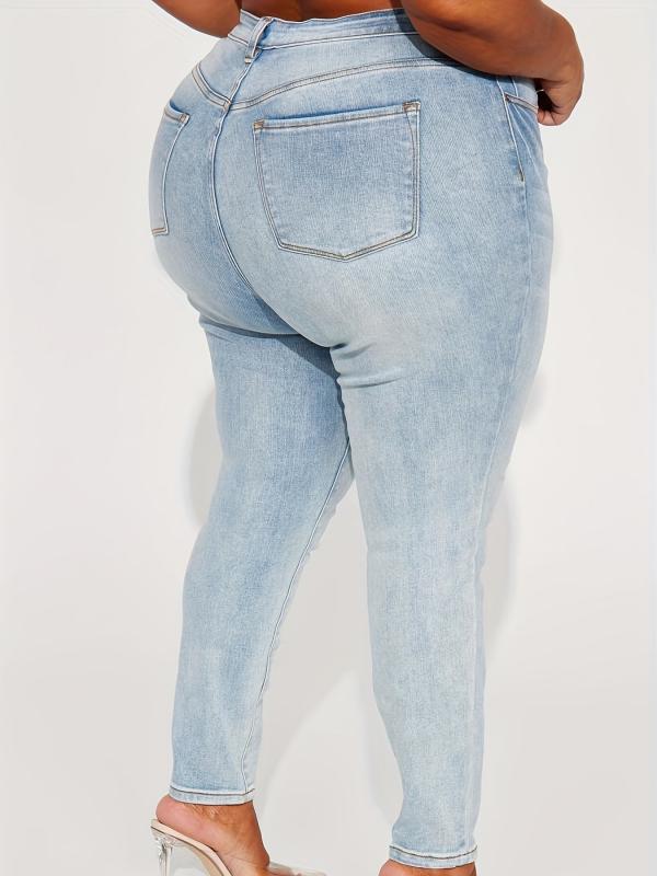 Women's Plus Button Fly High Rise Skinny Jeans