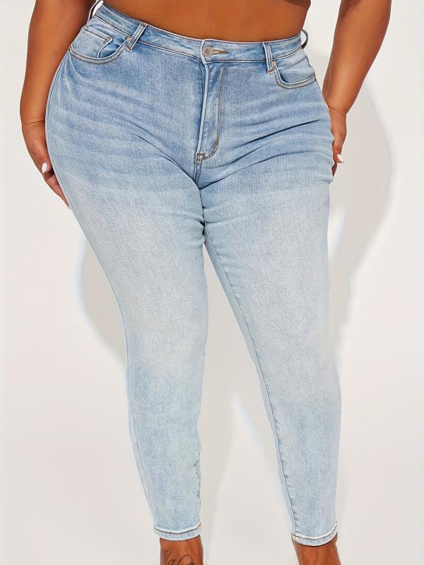 Women's Plus Button Fly High Rise Skinny Jeans