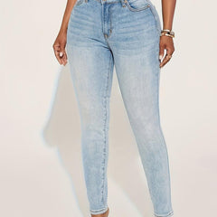 Women's Plus Button Fly High Rise Skinny Jeans