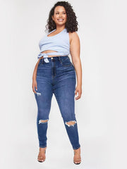 Women's Plus Ripped High Rise Skinny Jeans