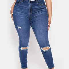 Women's Plus Ripped High Rise Skinny Jeans