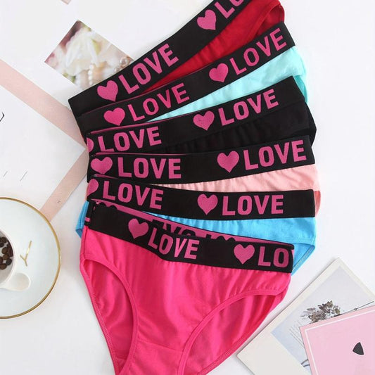 6 Pack Plus Size Casual Panties Set High Rise Plain Color Women's Panties