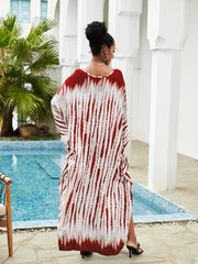 Tie Dye Stripe Boho Kaftan Maxi Dress