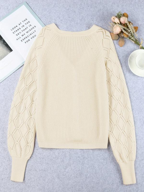 Women's Plus Solid Button Up Lantern Sleeve Cardigan