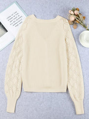 Women's Plus Solid Button Up Lantern Sleeve Cardigan