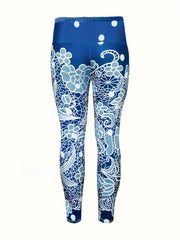 Floral Print High Waist Yoga Slim Leggings