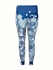 Floral Print High Waist Yoga Slim Leggings