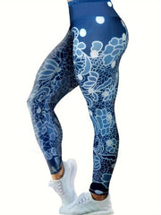 Floral Print High Waist Yoga Slim Leggings