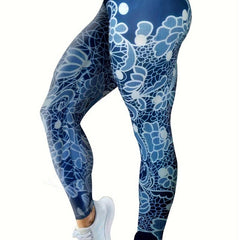 Floral Print High Waist Yoga Slim Leggings