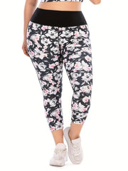 Sporty Plus Size Leggings High Waisted Medium Stretch