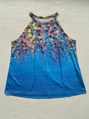 Women's Plus Floral Print Halter Neck Tank Top