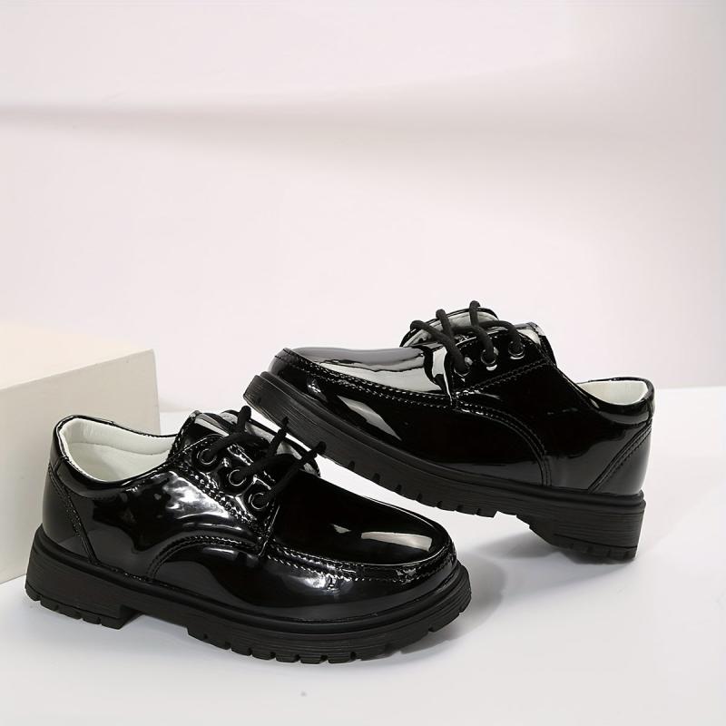 Boys Lace Up Loafer Shoes Non Slip Flat Shoes