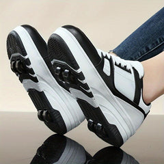 Boy's Roller Shoes Comfy Detachable Wheel Skate Sneakers For Kids Teen