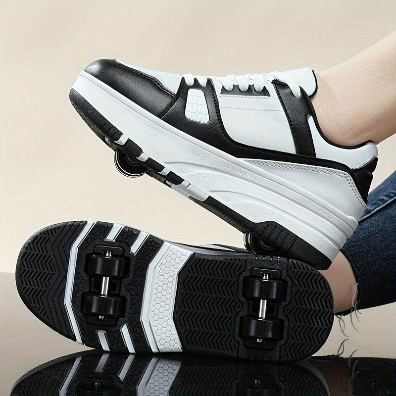 Boy's Roller Shoes Comfy Detachable Wheel Skate Sneakers For Kids Teen