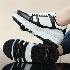 Boy's Roller Shoes Comfy Detachable Wheel Skate Sneakers For Kids Teen