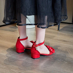 Girls Open Toe Heeled Sandals Princess Shoes for Kids