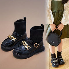 Girls Kids Ankle Boots with Sock Non Slip Comfortable Boots