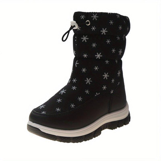Girl's High Top Snow Boots Warm Fleece Cozy Non-Slip Boots