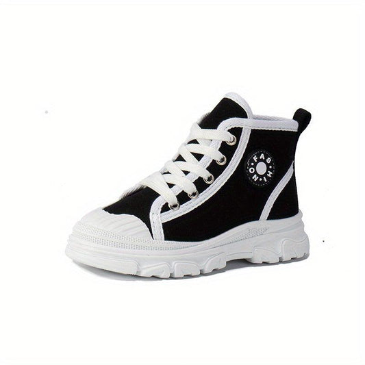 Girls High Top Canvas Sneakers Casual Anti skid Lace up Shoes