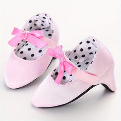 Leopard Print Bow Tie High Heel Sandals for Baby Girls