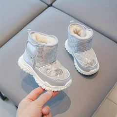 Soft Warm Fleece Baby Girls Snow Boots for Outdoor Walking Hiking