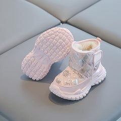 Soft Warm Fleece Baby Girls Snow Boots for Outdoor Walking Hiking
