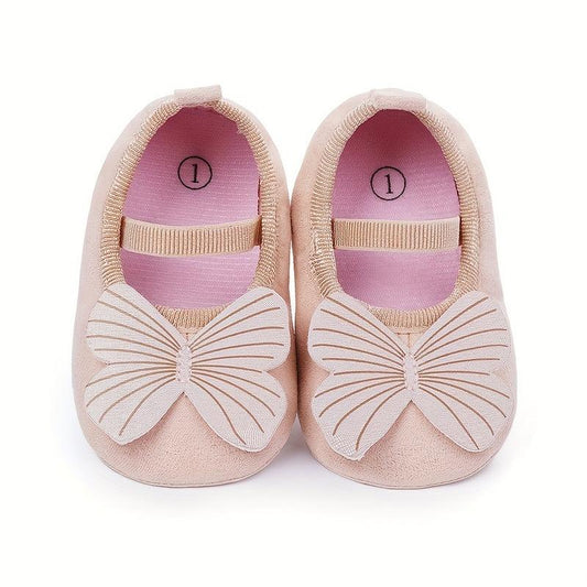 Cute Baby Girl Ballet Shoes Soft Sole Slip On Elastic Strap Spring Walking