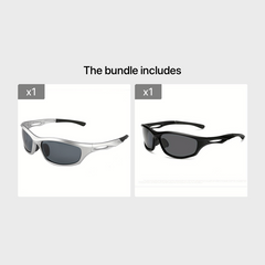 Y2K Unisex Wrap Around Silver Cyber Glasses