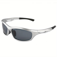 Y2K Unisex Wrap Around Silver Cyber Glasses