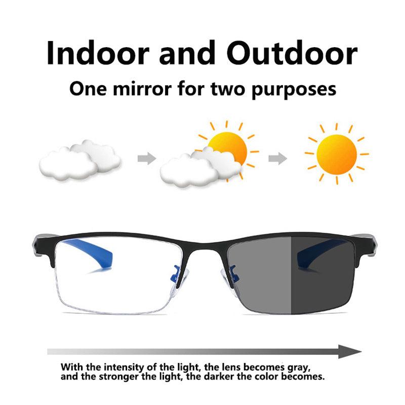 TR90 Titanium Multifocal Reading Glasses Photochromic Progressive Bifocal