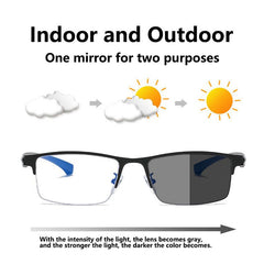 TR90 Titanium Multifocal Reading Glasses Photochromic Progressive Bifocal