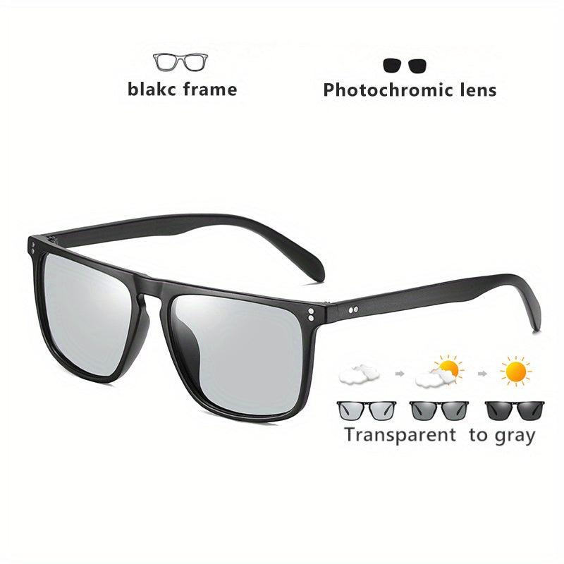 CoolPandas Rivet Square Photochromic Sunglasses Men Polarized Women Driving