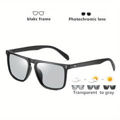 CoolPandas Rivet Square Photochromic Sunglasses Men Polarized Women Driving