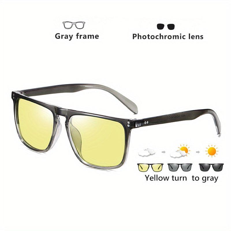 CoolPandas Rivet Square Photochromic Sunglasses Men Polarized Women Driving