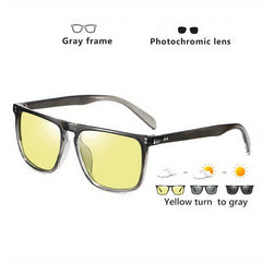 CoolPandas Rivet Square Photochromic Sunglasses Men Polarized Women Driving