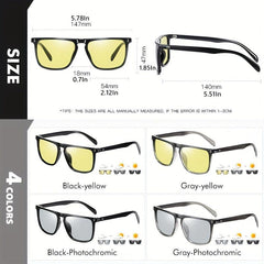 CoolPandas Rivet Square Photochromic Sunglasses Men Polarized Women Driving