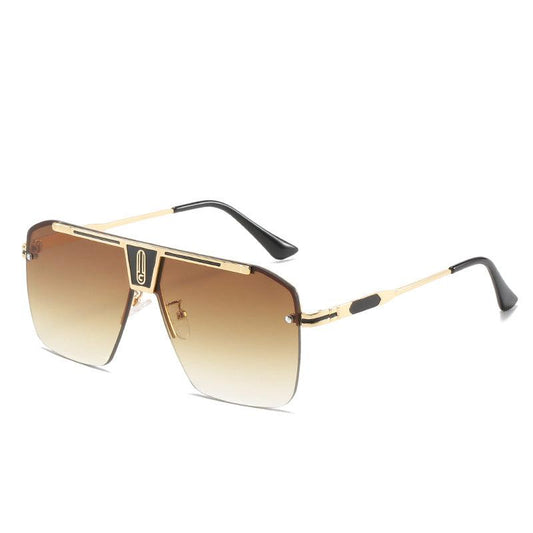 Vintage Semi Rimless Sunglasses Square Casual