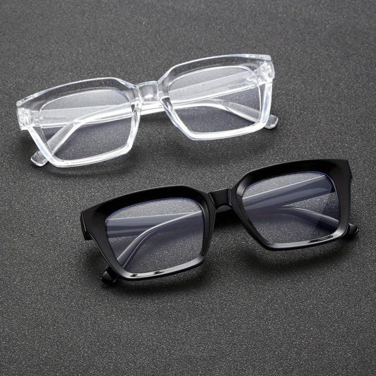 Men's Square Frame Anti Light Glasses with Rice Studs