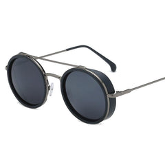 Men's Retro Round Sunglasses UV Protection With Glasses Case