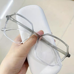 Men's Square Frame Light Glasses Unisex UV Ray Eyeglasses