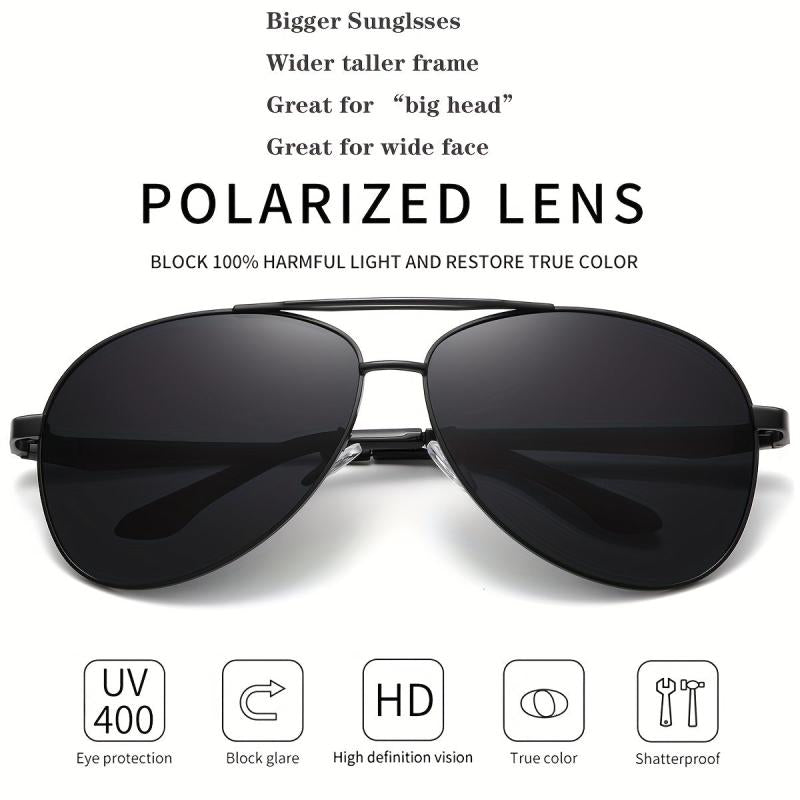 Big XL Wide Frame Extra Large Polarized Aviator Sunglasses