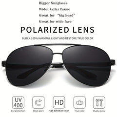 Big XL Wide Frame Extra Large Polarized Aviator Sunglasses