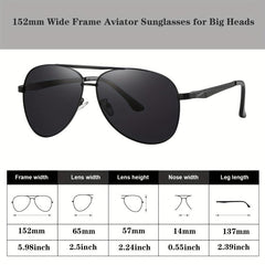 Big XL Wide Frame Extra Large Polarized Aviator Sunglasses