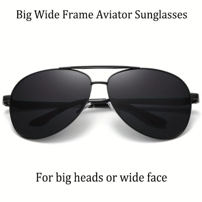 Big XL Wide Frame Extra Large Polarized Aviator Sunglasses