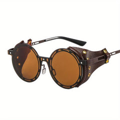 Steampunk Vintage Sunglasses Round Frame Mirrored Eyeglasses
