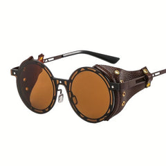 Steampunk Vintage Sunglasses Round Frame Mirrored Eyeglasses