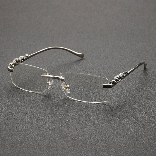 Men Rimless Metal Square Glasses