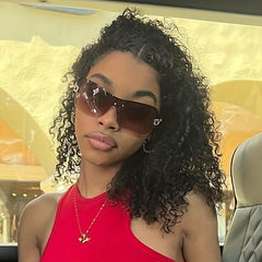 Y2K Semi Rimless Sunglasses Gradient Lens UV400