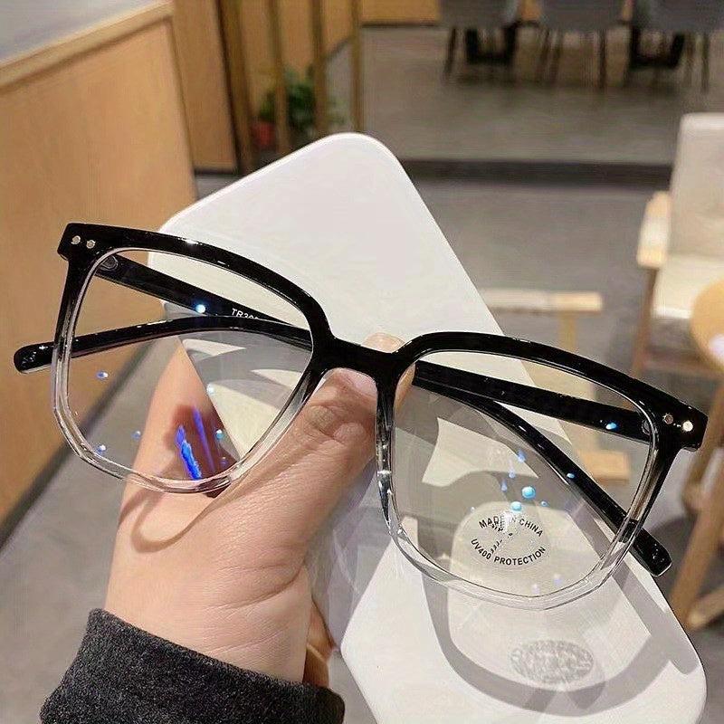 Square Anti Light Glasses Clear Lens TR90 Lightweight Glasses