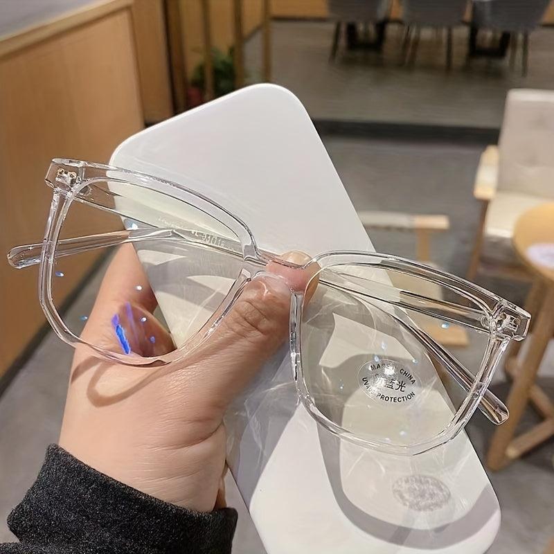 Square Anti Light Glasses Clear Lens TR90 Lightweight Glasses